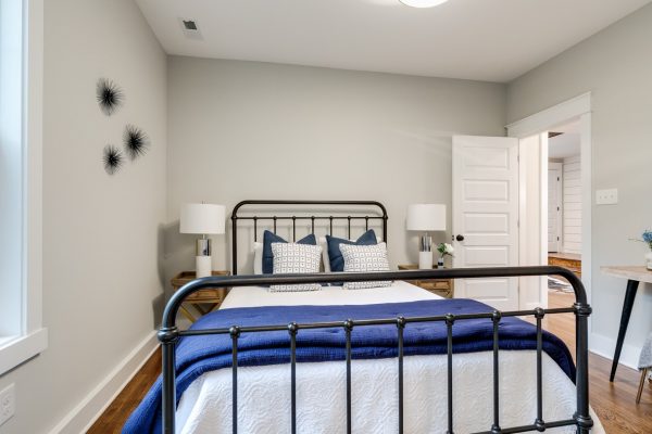 Guest bedroom in home by Richmond Hill Design-Build