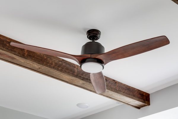 Wooden ceiling fan in home built by Richmond Hill Design-Build