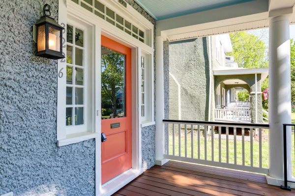 Bright front door on beautiful renovated home built by Richmond Hill Design-Build