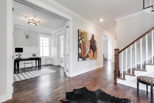 Entryway in renovated home with open floor plan built by Richmond Hill Design-Build