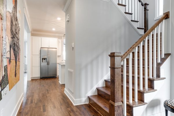 Stairwell in renovated home with open floor plan built by Richmond Hill Design-Build