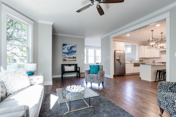 Family room in renovated home built by Richmond Hill Design-Build