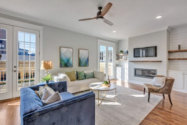 Family room in home built by Richmond Hill Design-Build