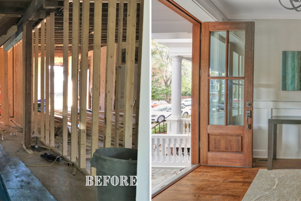 Before and after photos of foyer by Richmond Hill Design-Build