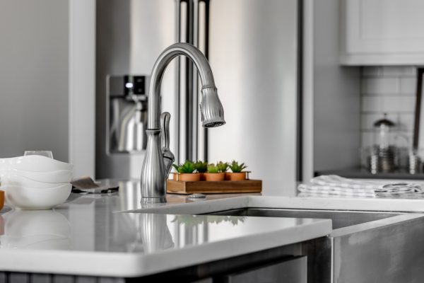 Faucet in kitchen island in new home built by Richmond Hill Design-Build