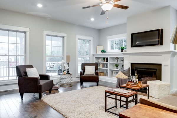 Family room in new home built by Richmond Hill Design-Build