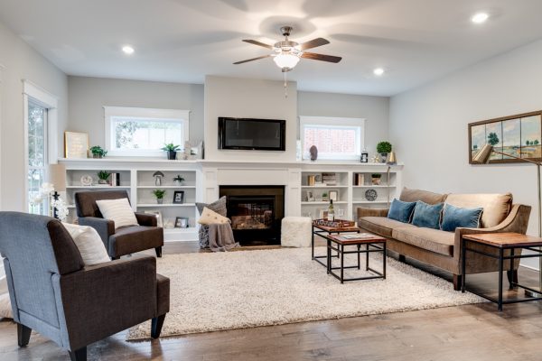 Family room in beautiful home built by Richmond Hill Design-Build