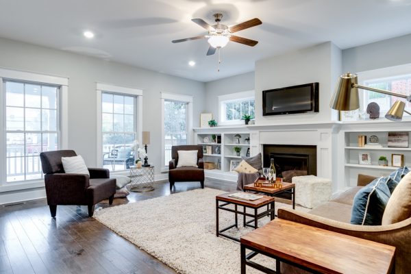 Family room in beautiful home built by Richmond Hill Design-Build