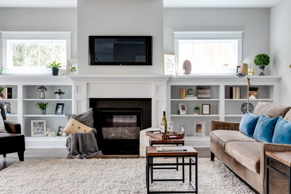 Family room in beautiful home built by Richmond Hill Design-Build