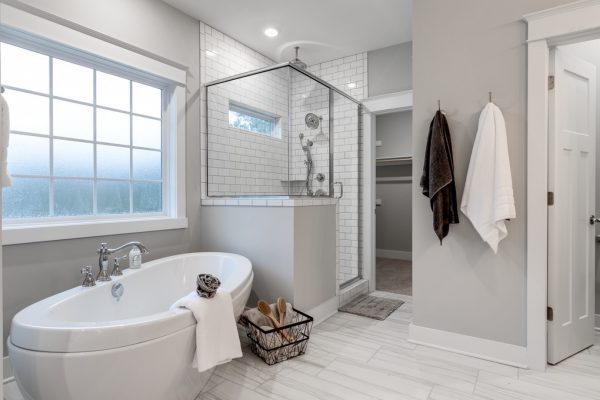 Beautiful owner's bathroom in new home by Richmond Hill Design-Build