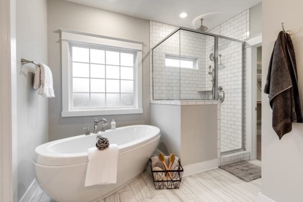 Beautiful owner's bathroom in new home by Richmond Hill Design-Build