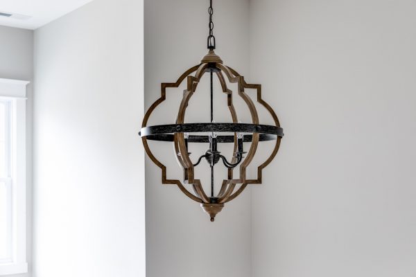 Unique chandelier in home built by Richmond Hill Design-Build