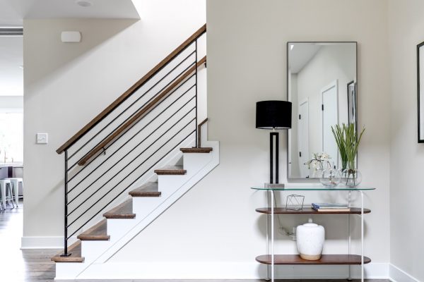 Stunning foyer of new contemporary home by Richmond Hill Design-Build