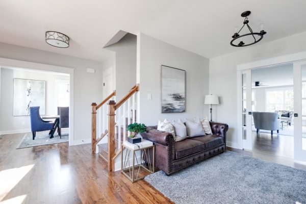 Family room of renovation of home by Richmond Hill Design-Build