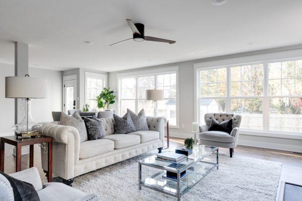 Family room in renovated home by Richmond Hill Design-Build