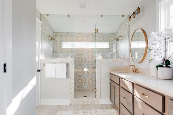 Owner's bathroom in renovated Dutch Colonial home by Richmond Hill Design-Build