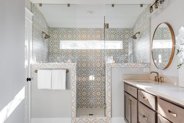 Owner's bathroom in renovated Dutch Colonial home by Richmond Hill Design-Build