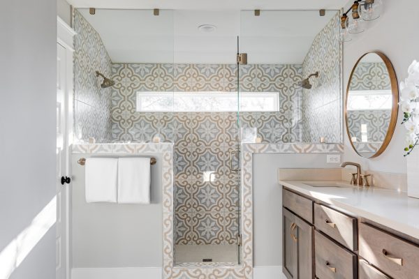 Owner's bathroom in renovated Dutch Colonial home by Richmond Hill Design-Build