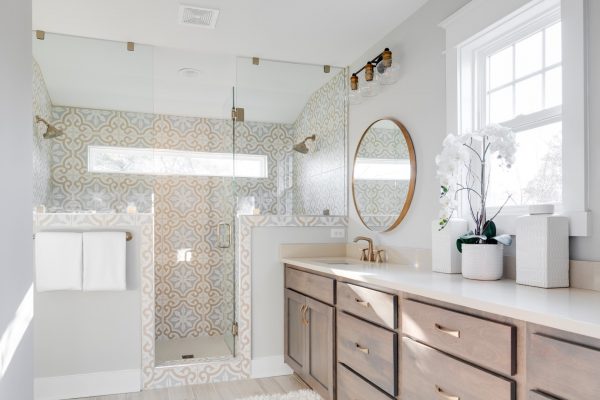 Owner's bathroom in renovated Dutch Colonial home by Richmond Hill Design-Build