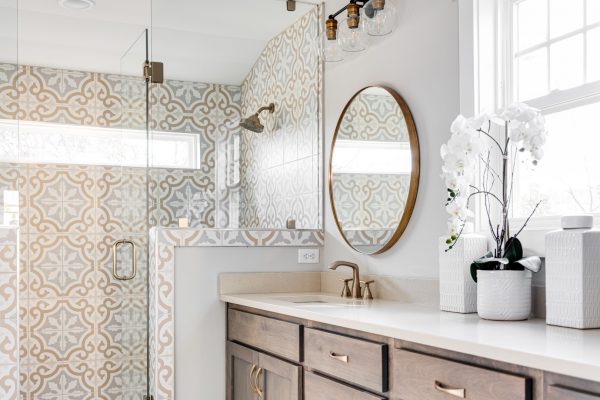 Owner's bathroom in renovated Dutch Colonial home by Richmond Hill Design-Build