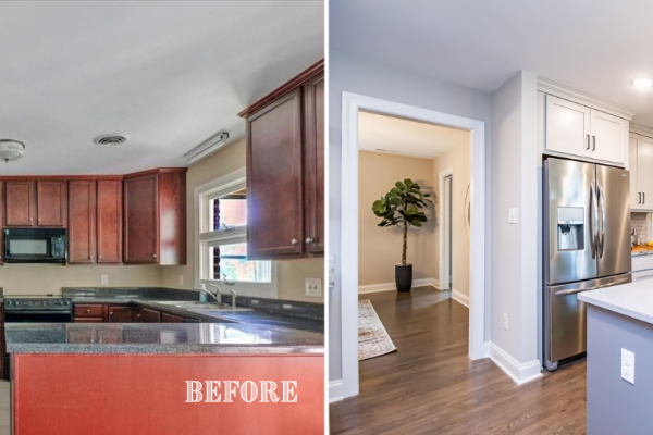 Before and after photos of kitchen by Richmond Hill Design-Build