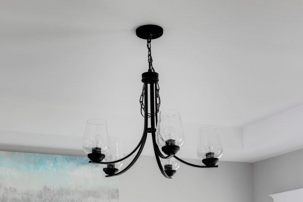 Unique chandelier in home built by Richmond Hill Design-Build