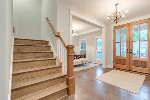 Entryway and staircase in home built by Richmond Hill Design-Build