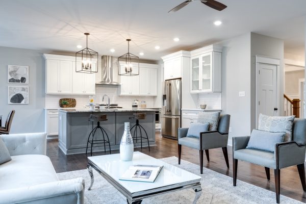 Family room and kitchen in home built by Richmond Hill Design-Build