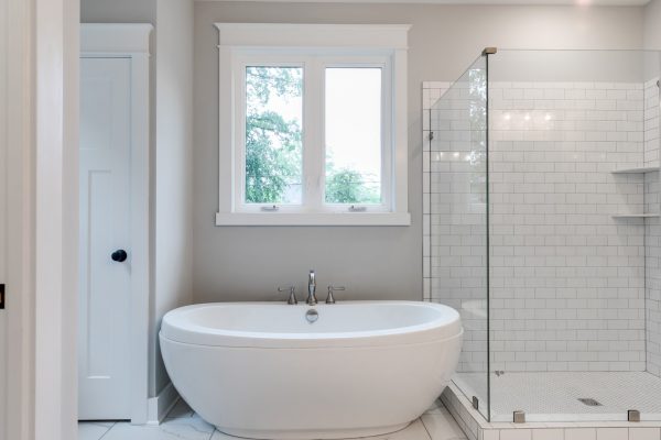 Beautiful owner's bathroom in renovated home by Richmond Hill Design-Build