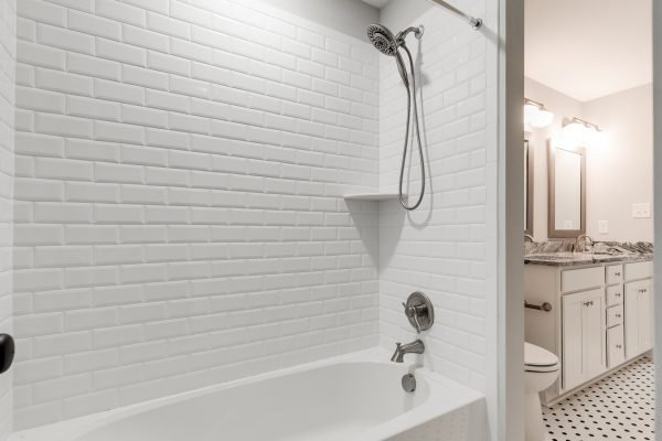 Guest bathroom in new home by Richmond Hill Design-Build