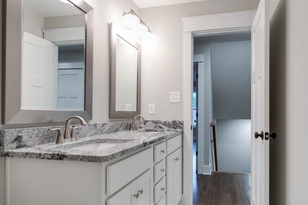 Guest bathroom in new home by Richmond Hill Design-Build