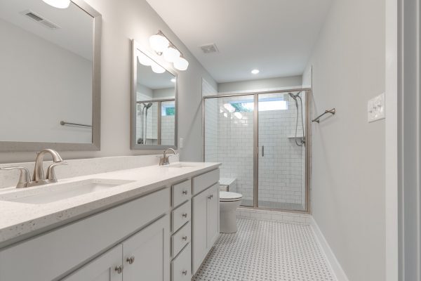 Beautiful guest bathroom in renovated home by Richmond Hill Design-Build