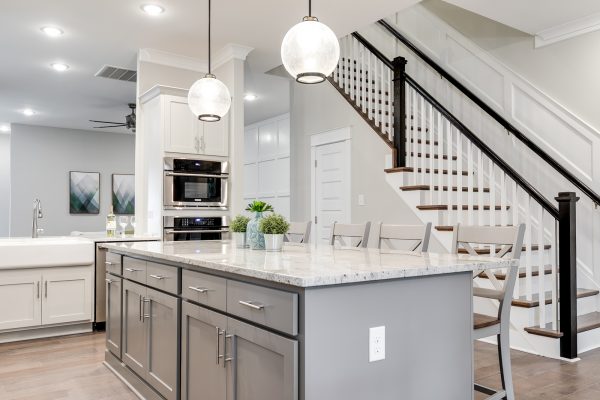 Kitchen island in townhouse by Richmond Hill Design-Build