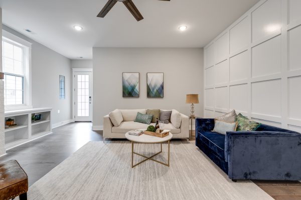 Family room in townhouse by Richmond Hill Design-Build