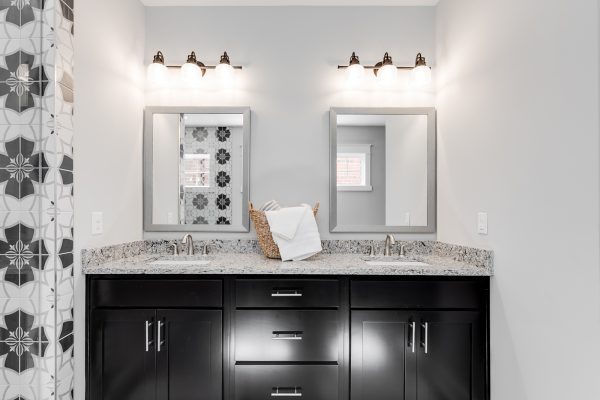 Owner's bathroom in townhouse by Richmond Hill Design-Build