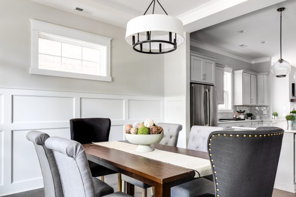 Dining area in townhouse by Richmond Hill Design-Build