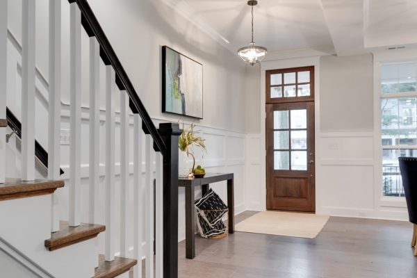 Entryway of new townhouse by Richmond Hill Design-Build