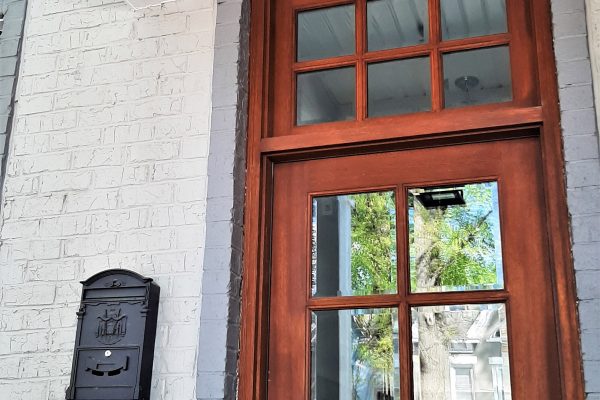 Beautiful front door of townhouse by Richmond Hill Design-Build