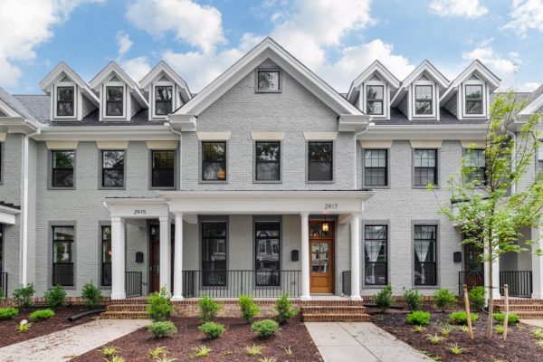 Stunning exterior of new townhome by Richmond Hill Design-Build