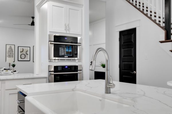 Kitchen island in new townhouse by Richmond Hill Design-Build