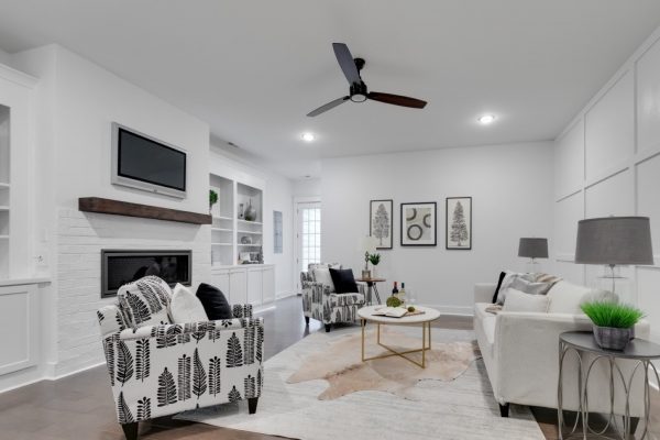 Beautiful family room in new townhouse by Richmond Hill Design-Build