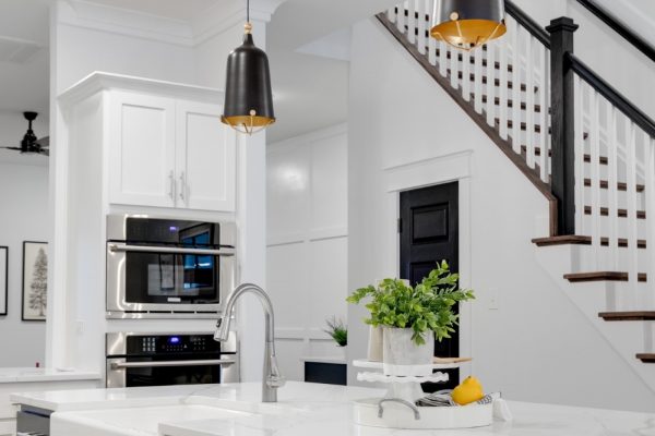 Kitchen island in new townhouse by Richmond Hill Design-Build