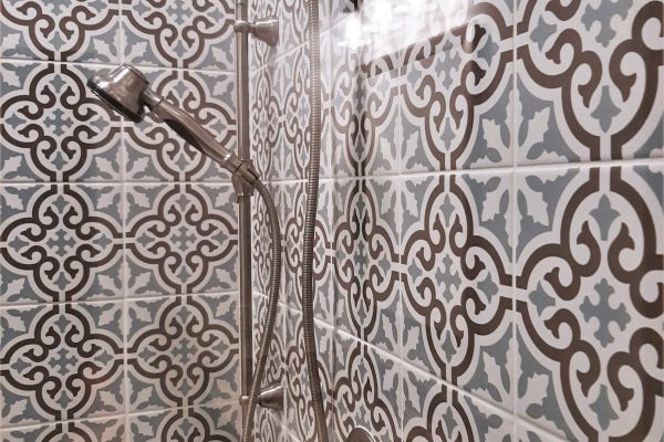 Detail of owner's shower in townhouse by Richmond Hill Design-Build