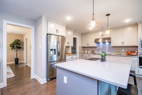 Gorgeous kitchen of renovated ranch home on Lake Cherokee by Richmond Hill Design-Build