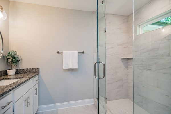 Bathroom in beautiful renovated ranch home by Richmond Hill Design-Build