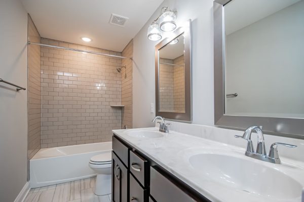 Guest bathroom in beautiful renovated ranch home by Richmond Hill Design-Build