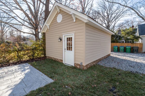 Garage behind new home built by Richmond Hill Design-Build