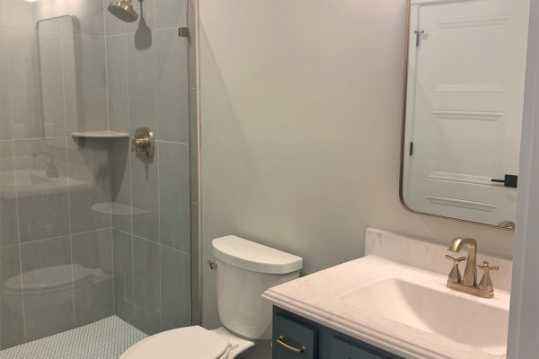 Secondary bathroom in new home built by Richmond Hill Design-Build