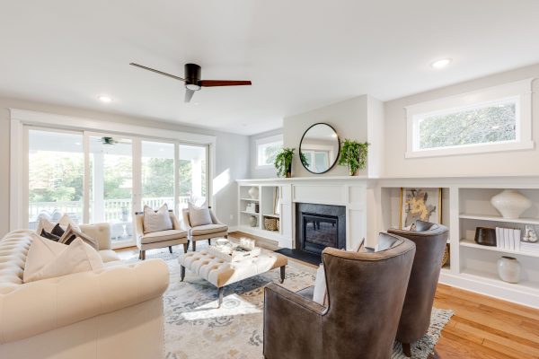 Family room of new home built by Richmond Hill Design-Build