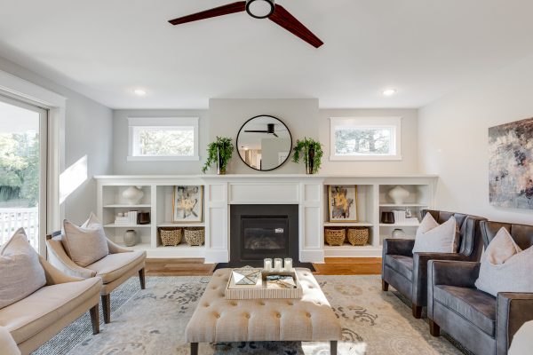 Family room of new home built by Richmond Hill Design-Build